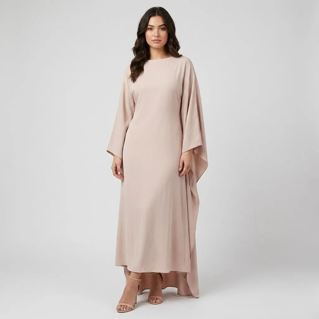 Vestido comprido fluido de linhas minimalistas | Corte direito | Elegância intemporal