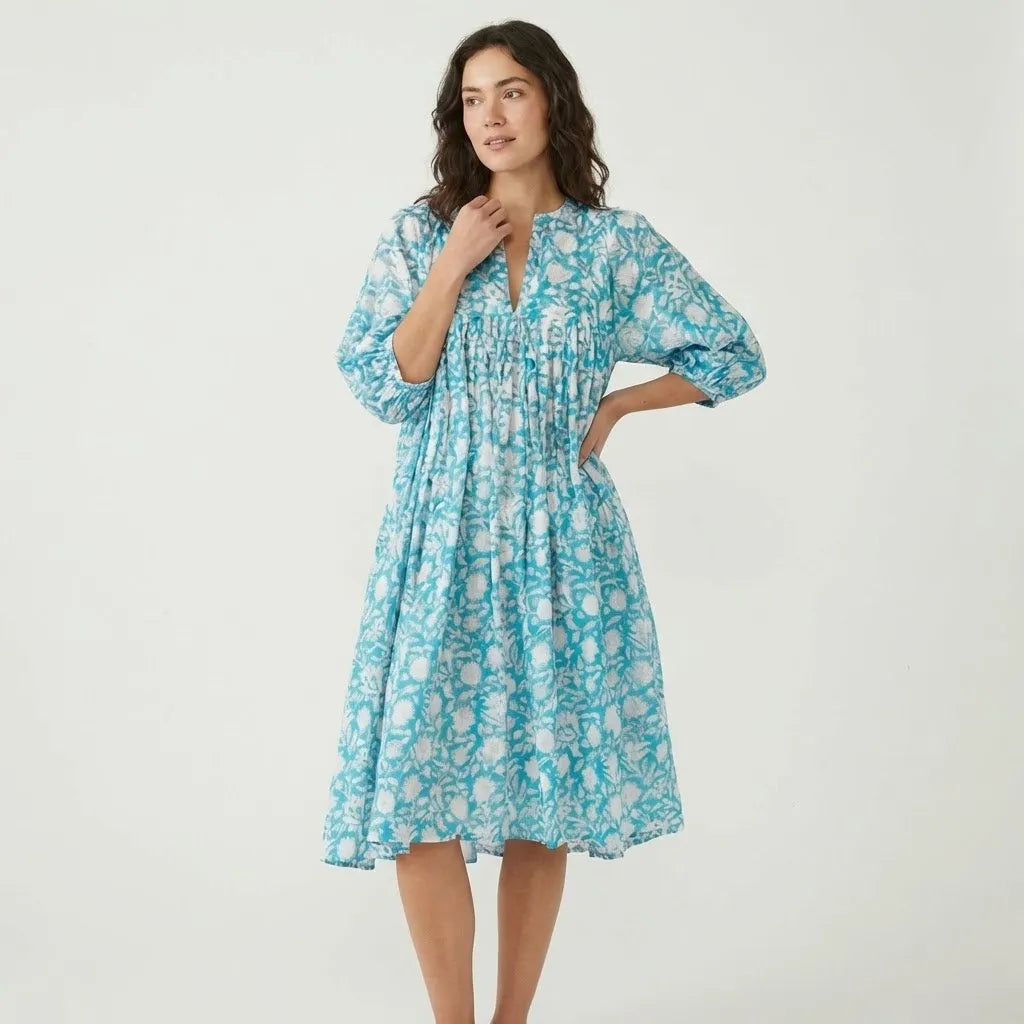 Vestido Midi Fluido | Estampado Floral | Mistura de Viscose