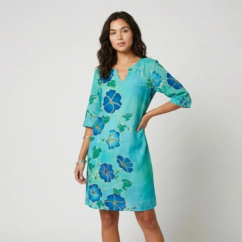 Vestido Midi Fluido | Estampado Degradê | Viscose
