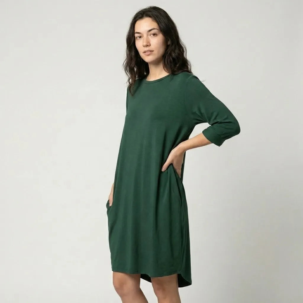 Vestido Midi Oversized | Corte Balão | Mistura de Algodão