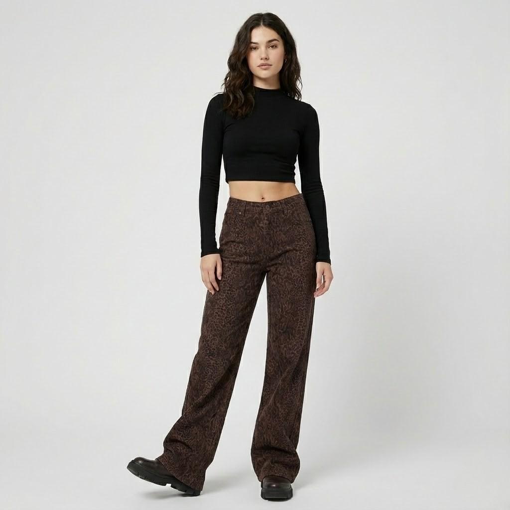 Calças de ganga estampadas | Corte slim fit | Estilo urbano moderno