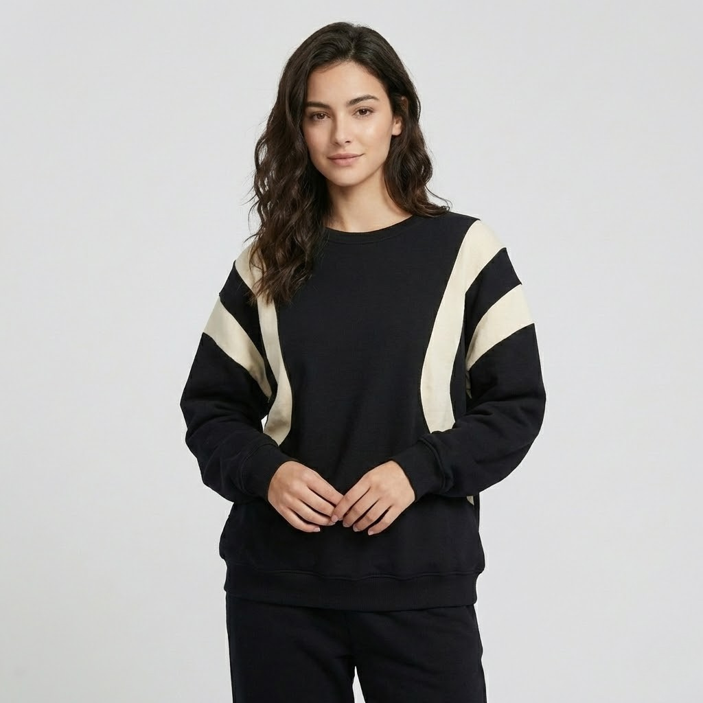 Sweatshirt oversized em mistura de algodão | Corte amplo | Design contemporâneo