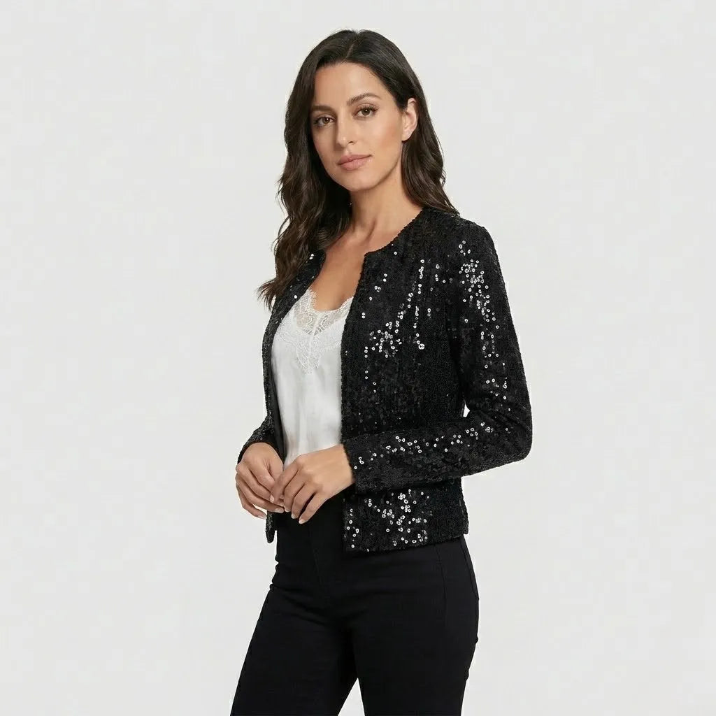Blazer curto com brilho subtil | Corte ajustado | Elegância sofisticada para ocasiões especiais
