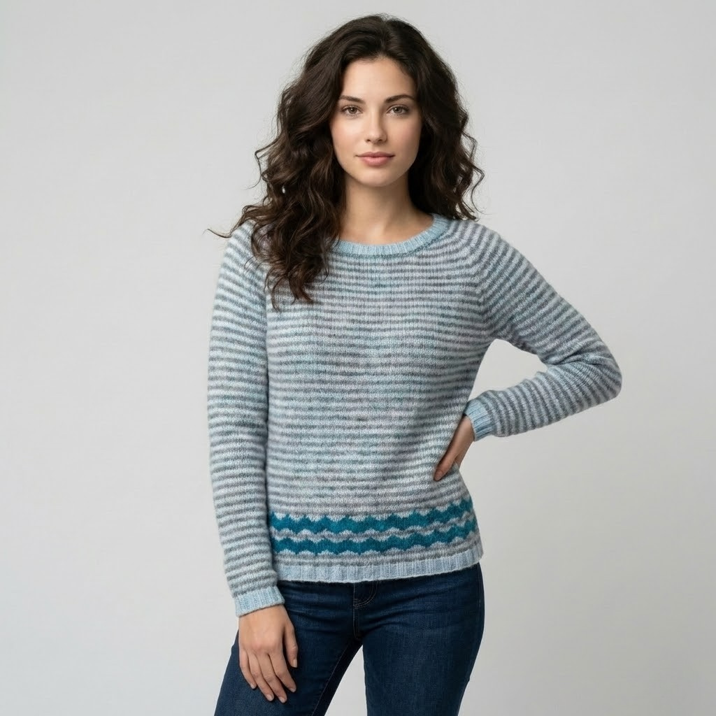 Camisola de malha às riscas suaves | Corte descontraído | Conforto casual