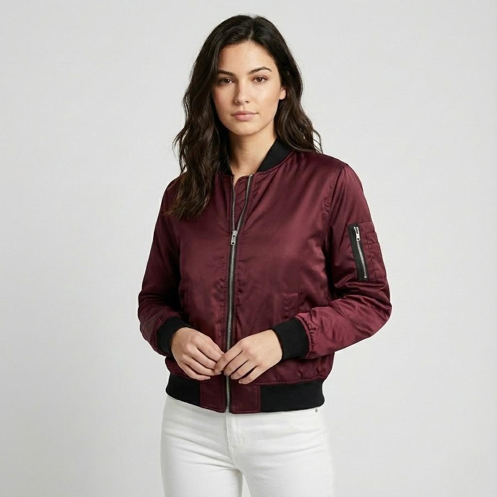 Casaco bomber leve de inspiração urbana | Corte clássico | Essencial de meia-estação