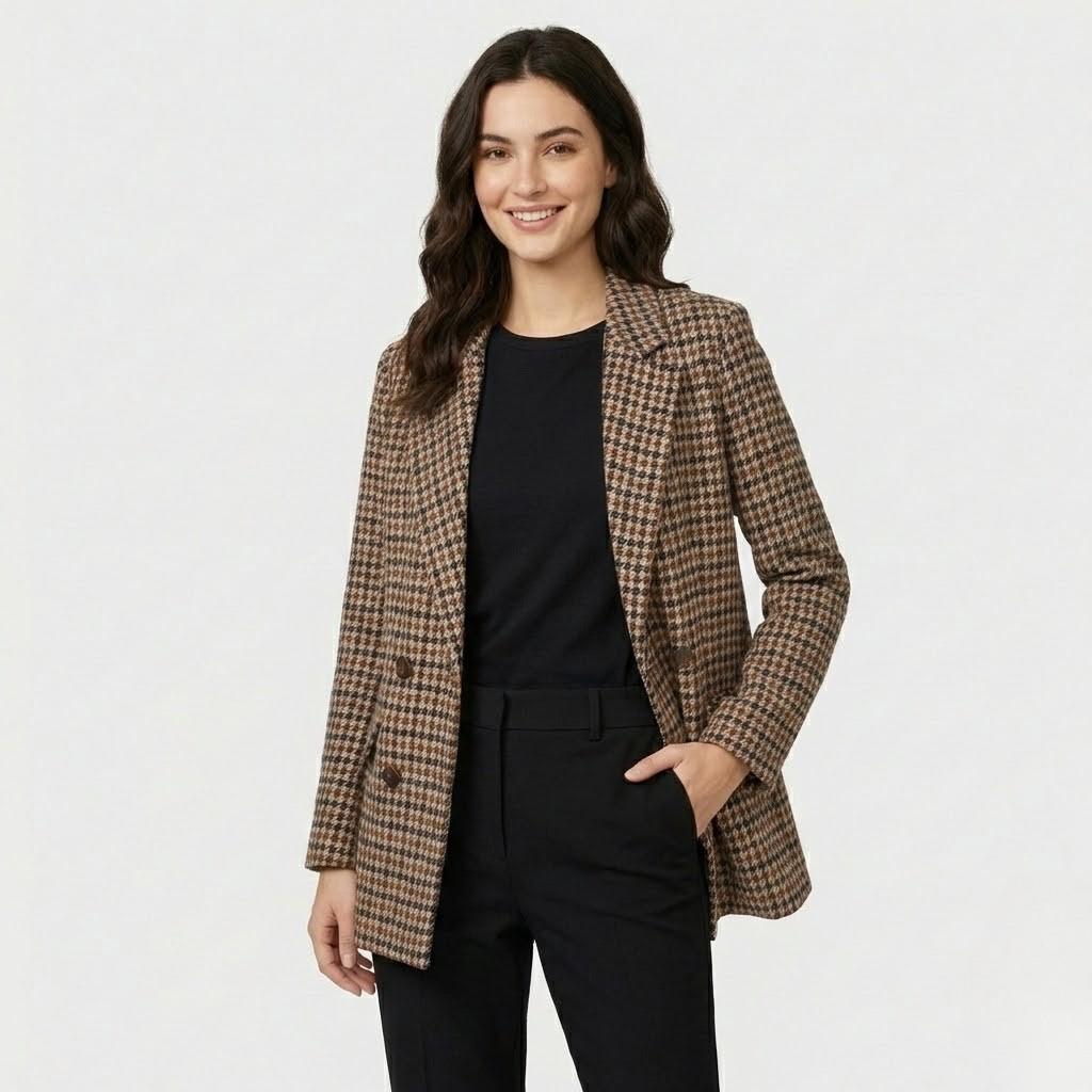 Blazer elegante em mistura de lã | Corte reto | Estilo citadino sofisticado