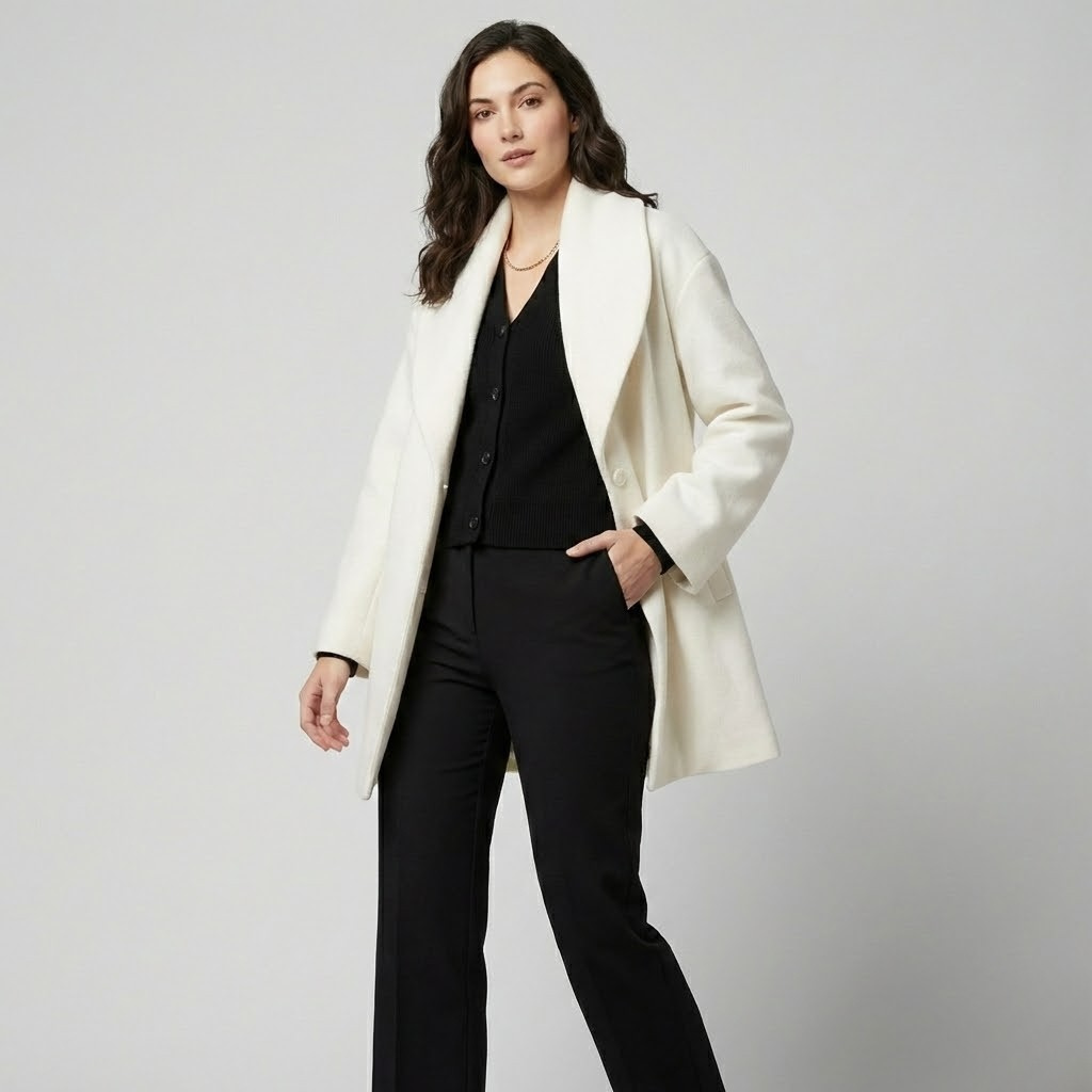 Casaco fluido em mistura de lã | Corte amplo | Elegância contemporânea