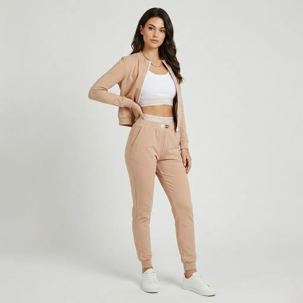 Conjunto urbano em mistura confortável | Três peças ajustadas | Elegância casual moderna