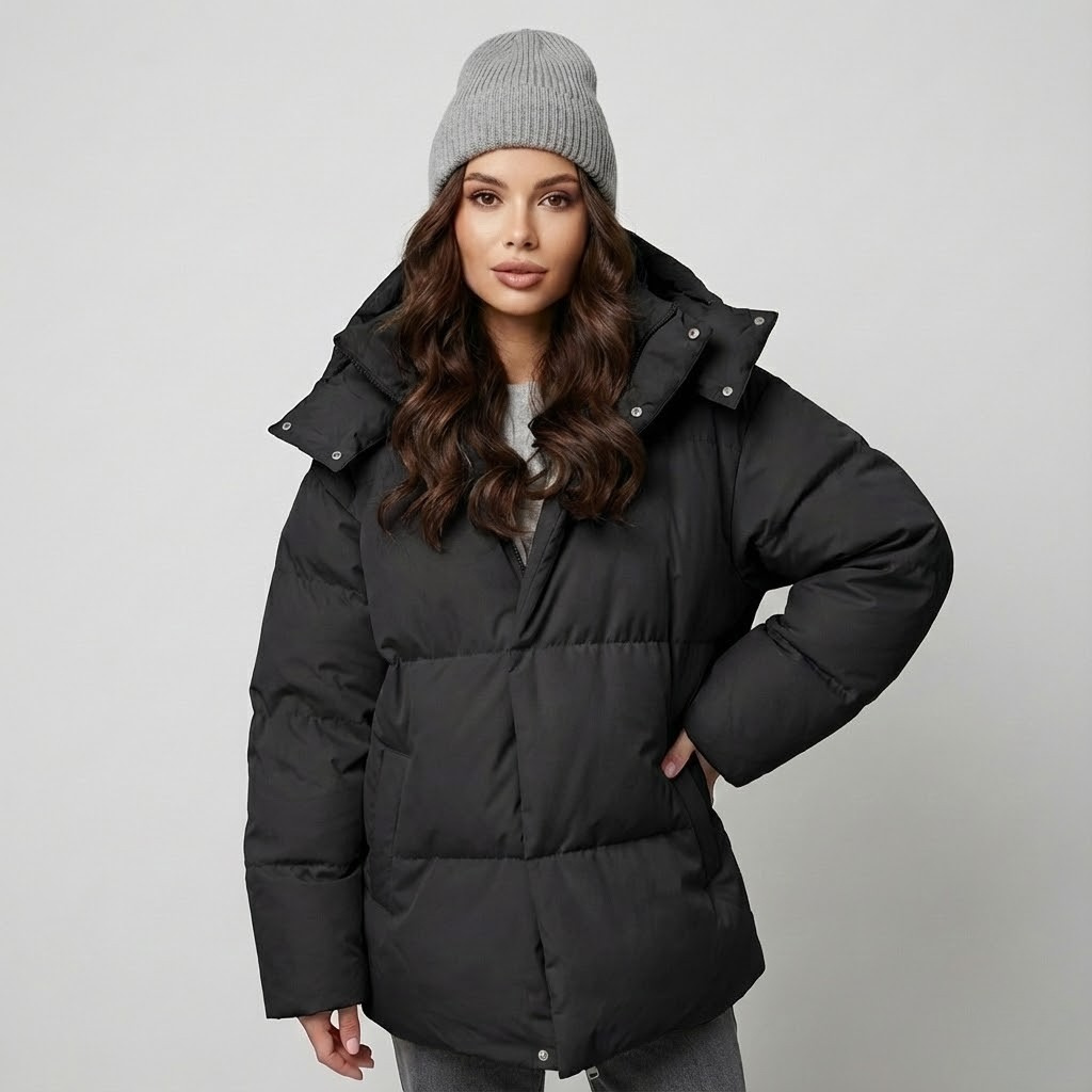 Casaco acolchoado em mistura resistente | Corte amplo | Conforto térmico diário