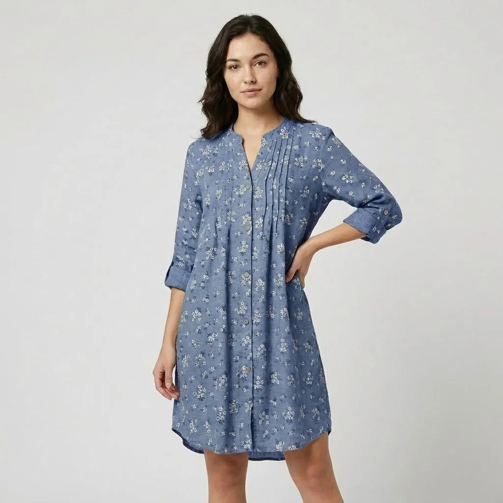Vestido Camiseiro Curto Floral | Corte Solto | Algodão Leve