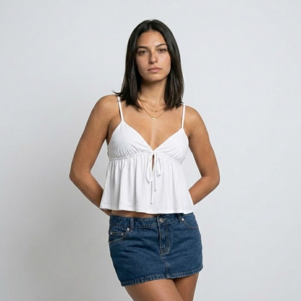 Top Fluido de Alças Finas com Decote Suave para Dias Leves