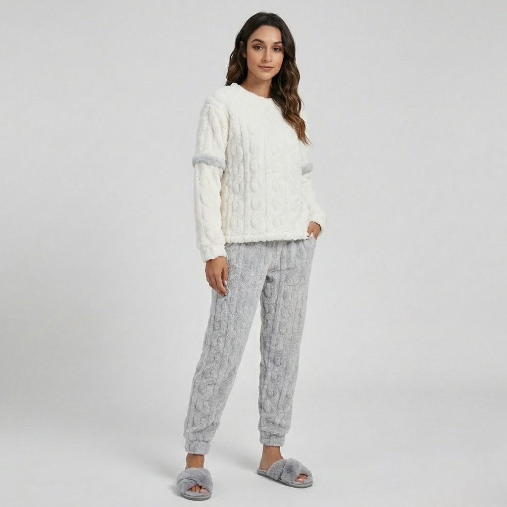 Conjunto em malha trabalhada | Corte confortável | Estilo cozy elegante