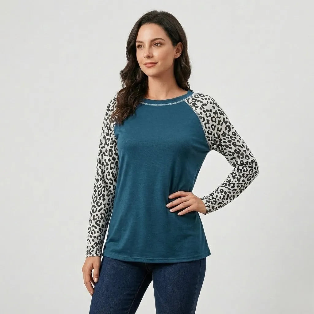 Camisola casual em malha suave | Corte solto | Mangas contrastantes