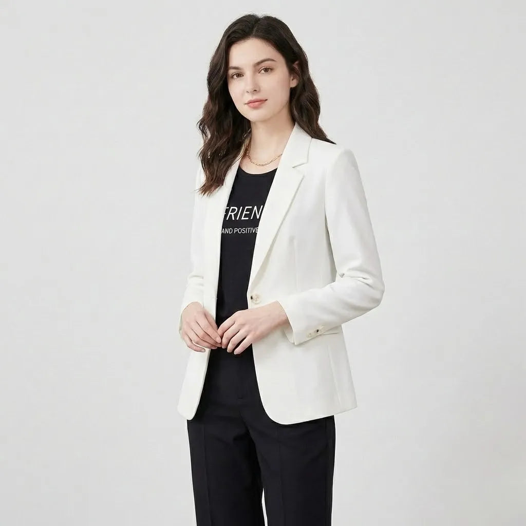 Blazer estruturado em mistura de viscose | Corte direito | Estilo urbano elegante