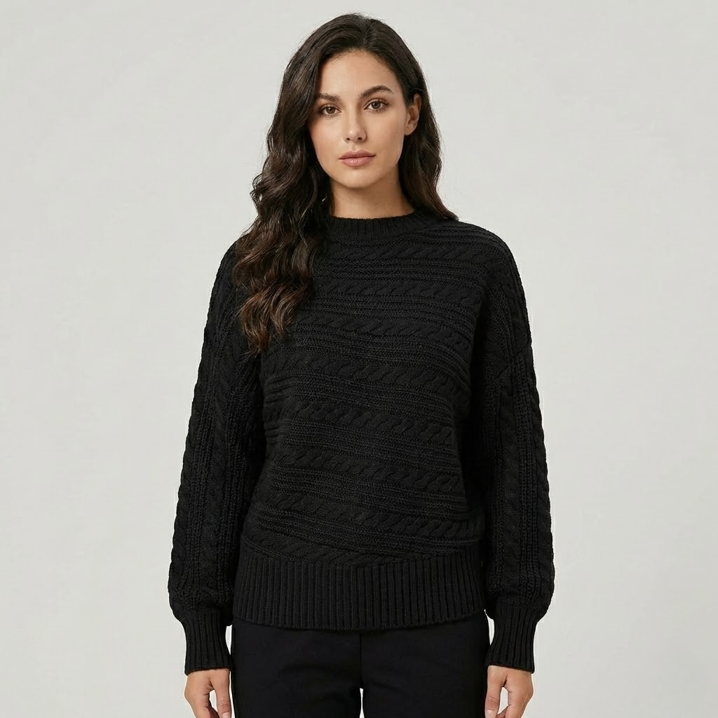 Camisola de malha trabalhada com tranças | Corte clássico | Conforto intemporal