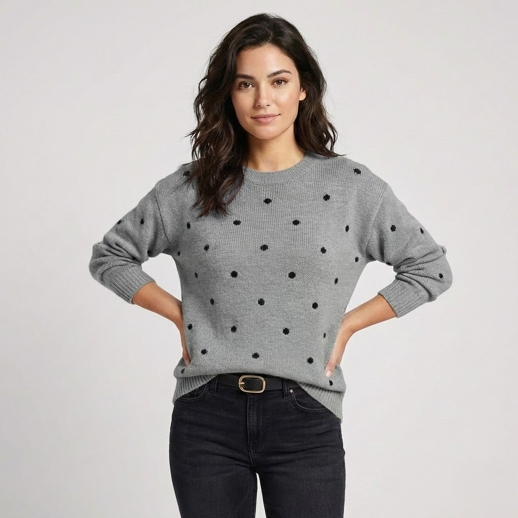 Camisola de malha texturada com padrão subtil | Corte confortável | Elegância casual