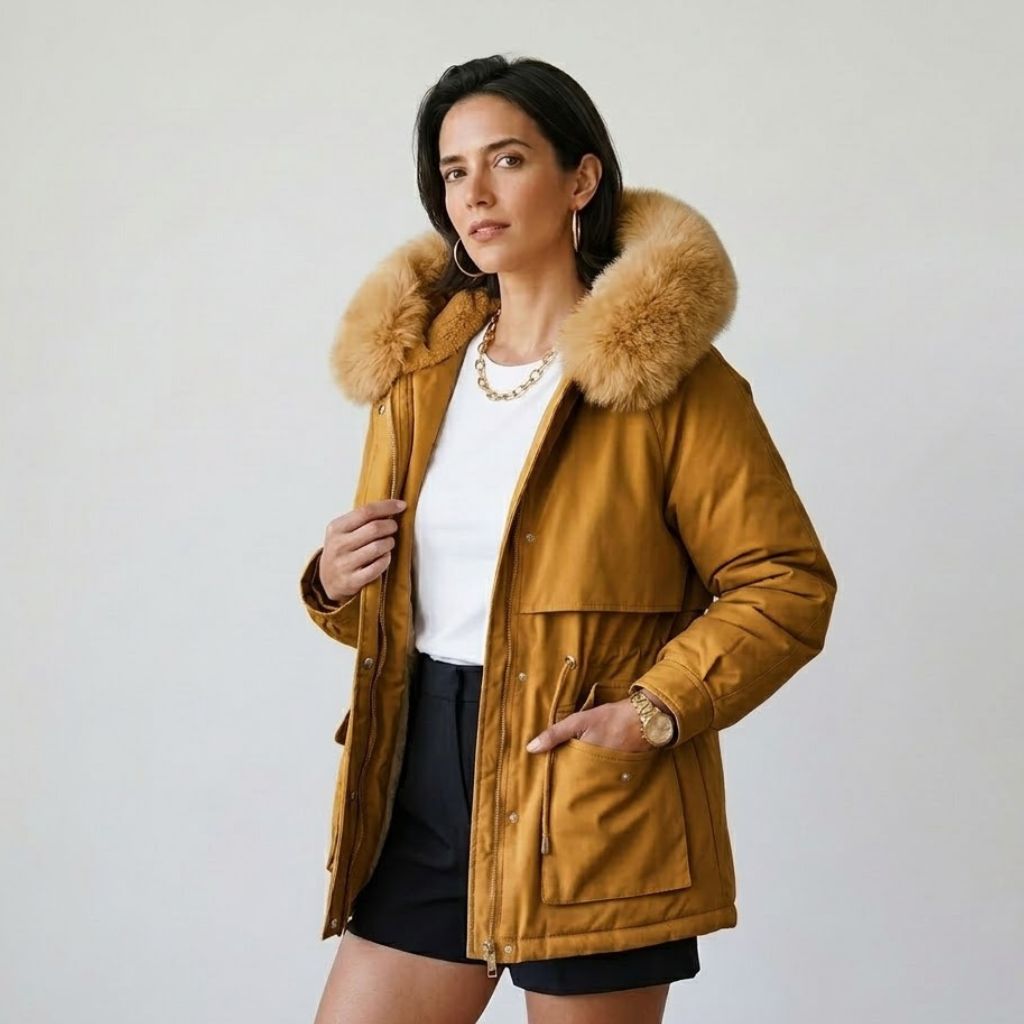 Parka Estruturada com Capuz Envolvente para Conforto Diário