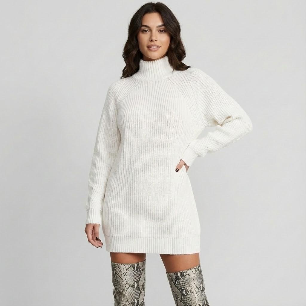 Camisola de malha em mistura de lã | Corte amplo | Gola alta envolvente