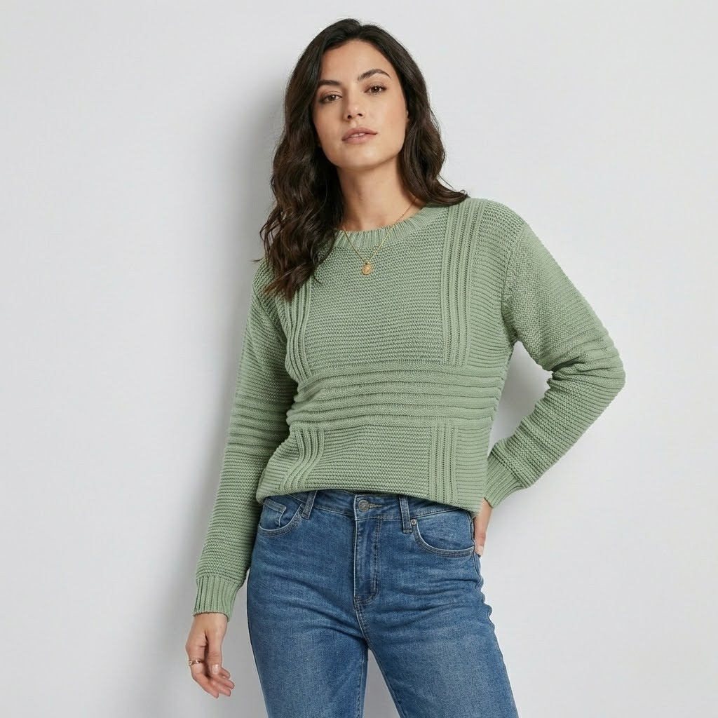 Camisola em malha texturada | Corte descontraído | Essencial urbano