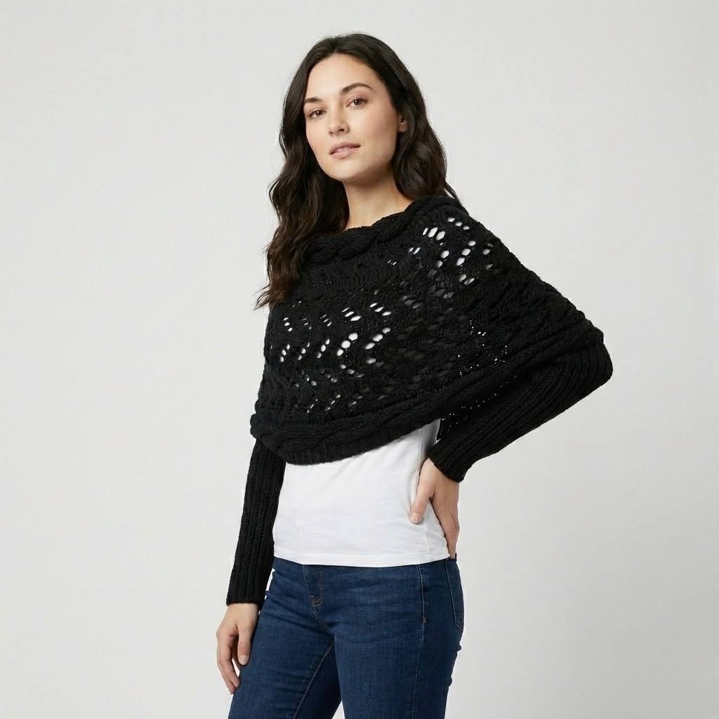 Camisola de malha trabalhada | Corte fluido | Estilo casual descontraído