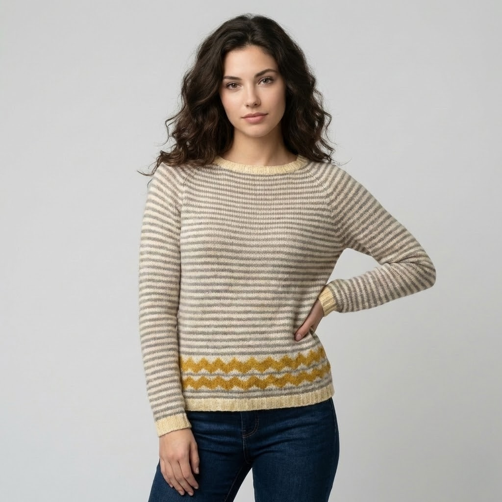 Camisola de malha às riscas suaves | Corte descontraído | Conforto casual