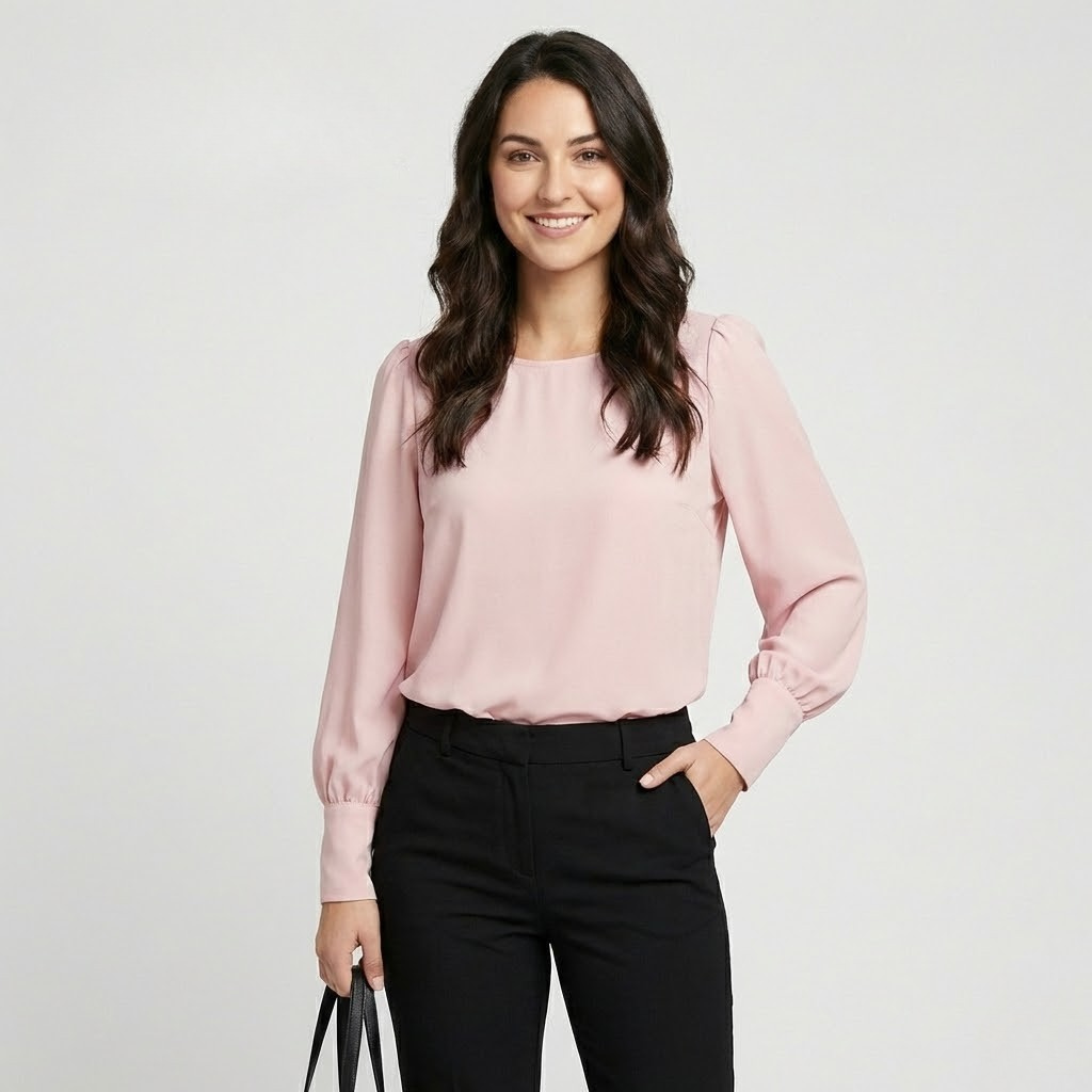 Blusa fluida de toque acetinado | Corte solto | Elegância intemporal