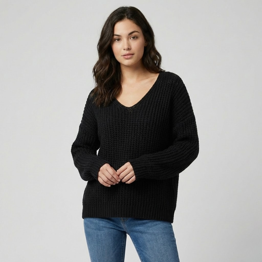 Camisola de malha macia com toque de caxemira | Corte descontraído | Conforto elegante do dia-a-dia