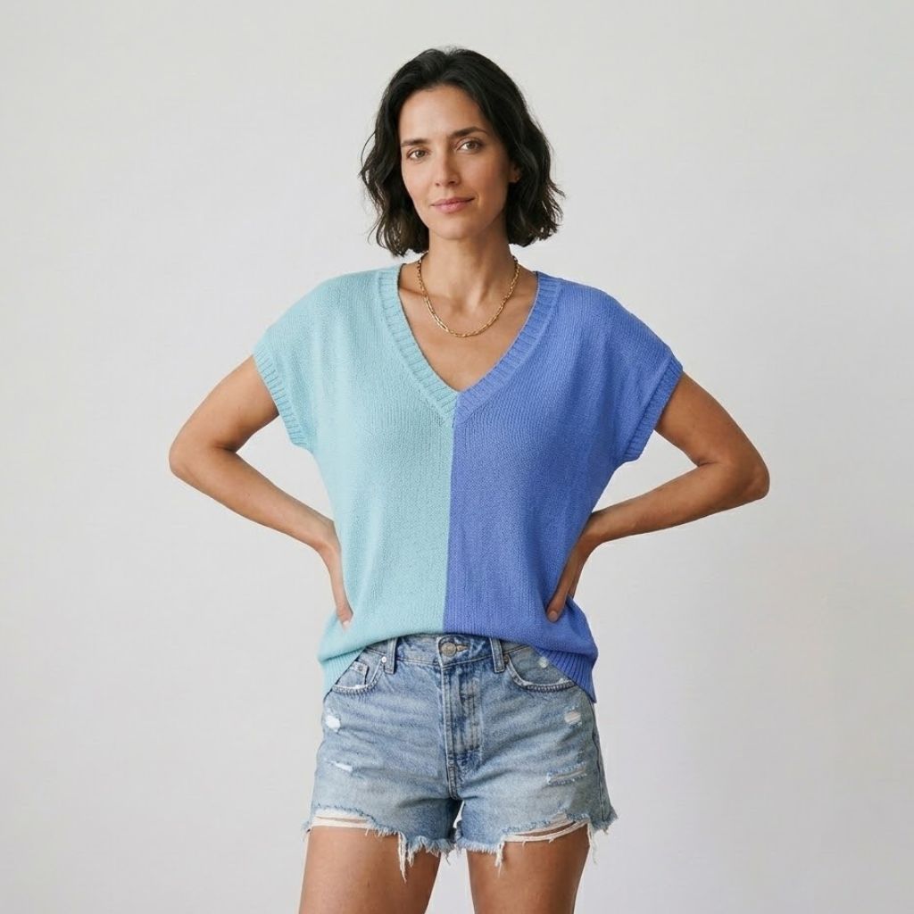 Camisola Fluída com Decote em V e Corte Leve para Dias de Verão