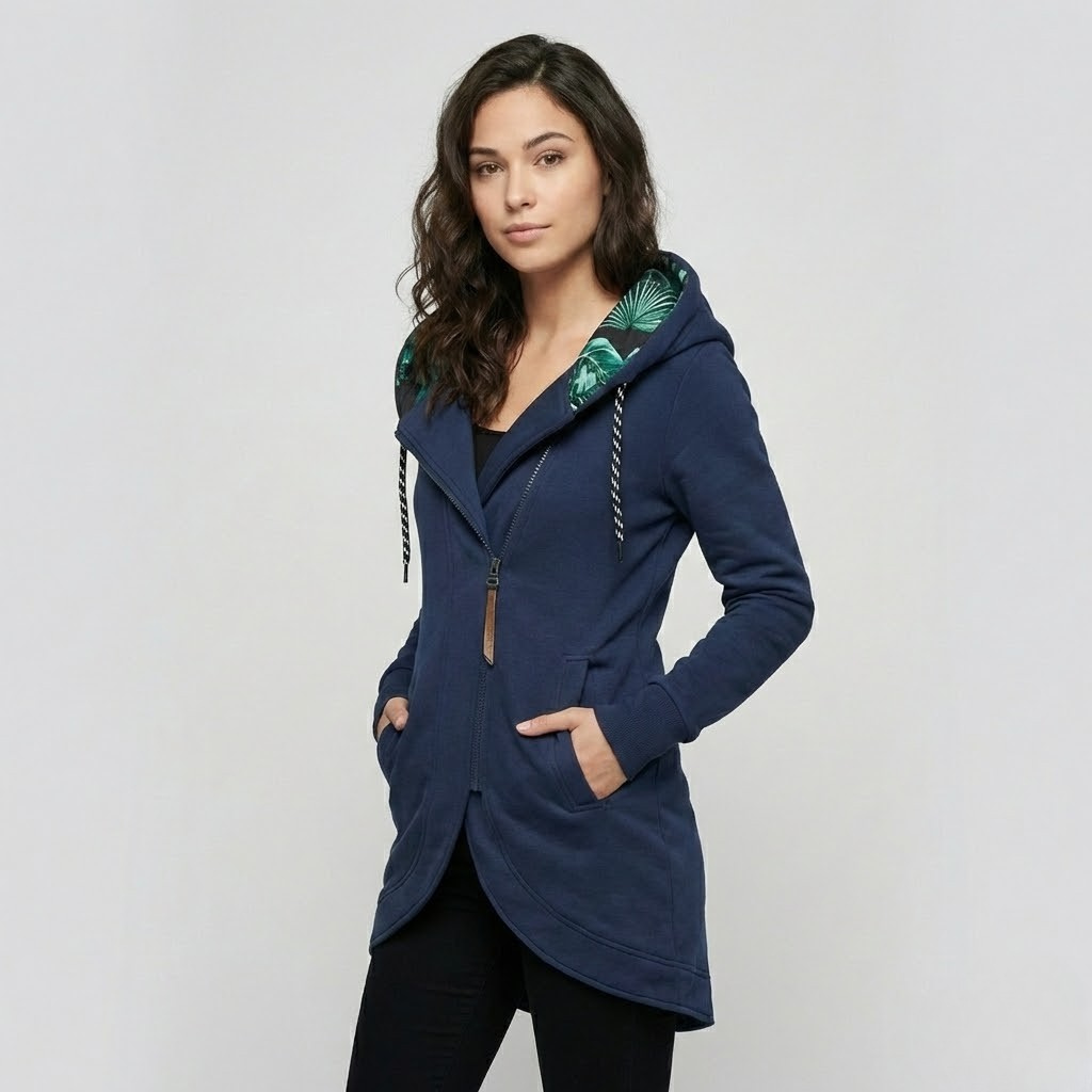 Parka feminina com capuz | Corte ajustado | Estilo casual urbano