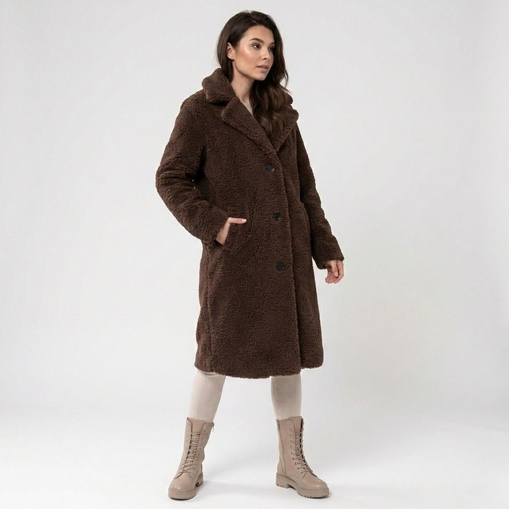 Casaco aconchegante em mistura de lã | Corte reto | Conforto elegante de inverno