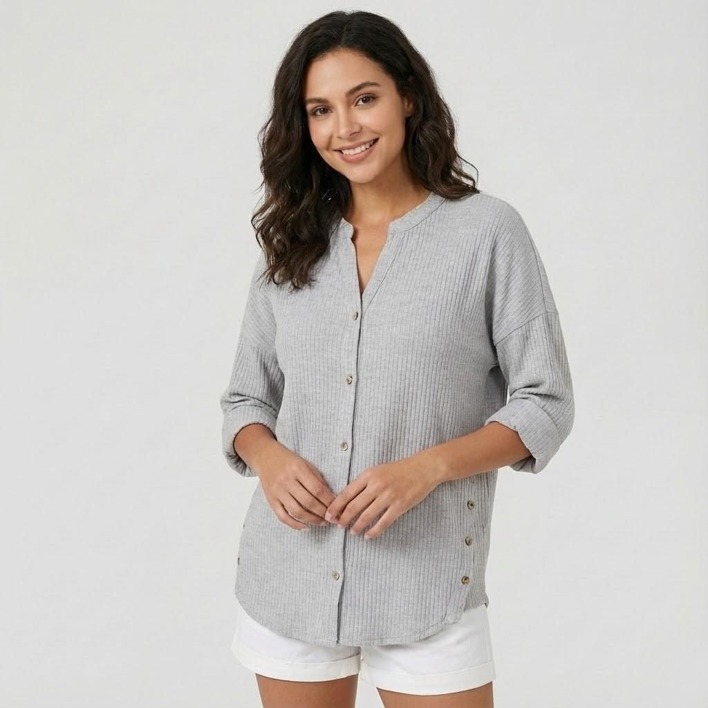 Blusa fluida em mistura de algodão | Corte solto | Elegância descontraída