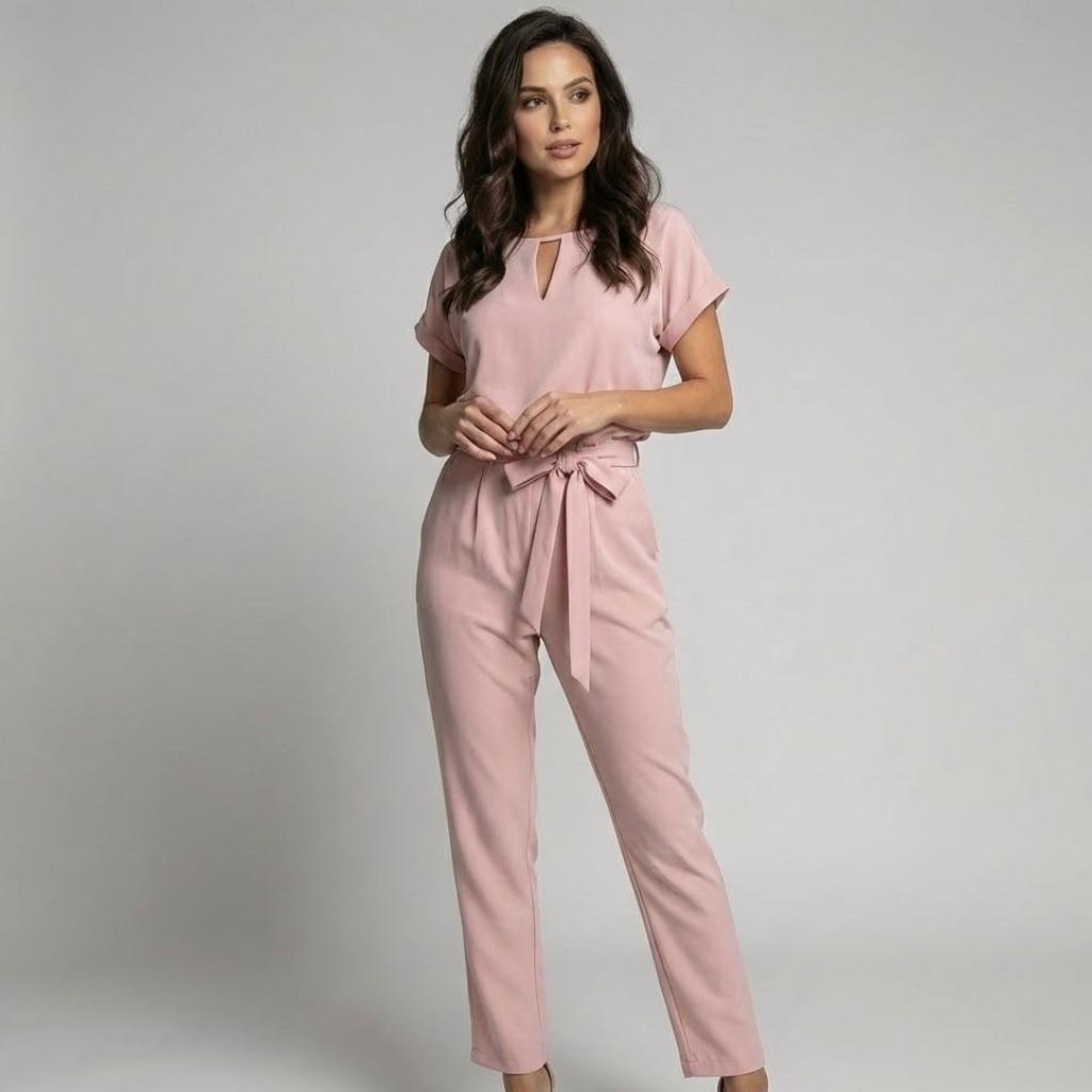 Jumpsuit elegante em mistura de viscose | Corte fluido | Silhueta feminina moderna