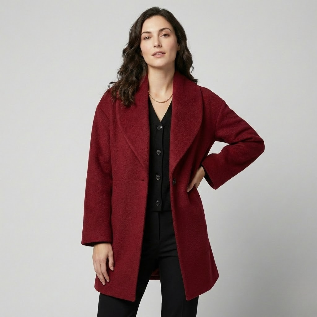 Casaco fluido em mistura de lã | Corte amplo | Elegância contemporânea