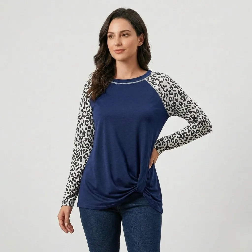 Camisola casual em malha suave | Corte solto | Mangas contrastantes