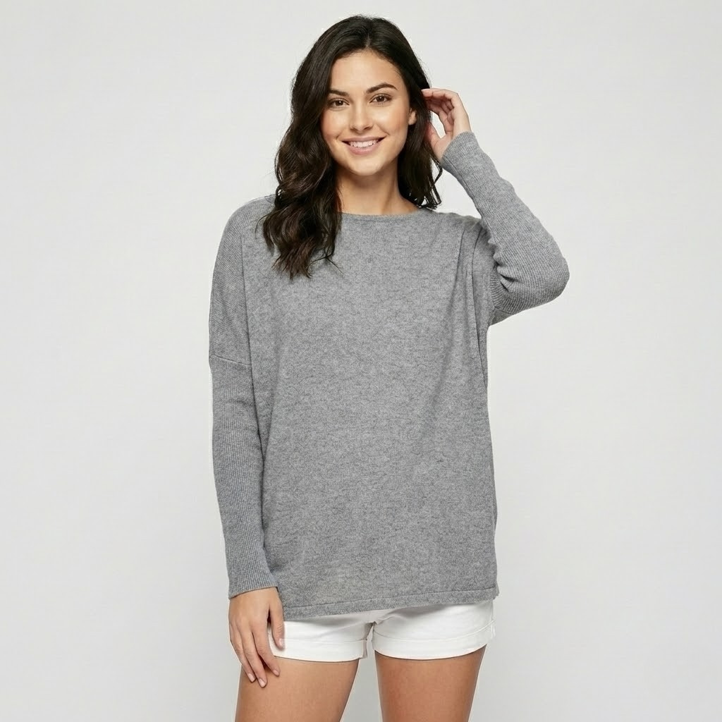 Túnica fluida de manga comprida | Corte amplo | Elegância descontraída