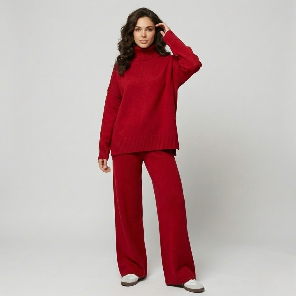 Conjunto em malha suave | Corte amplo | Elegância descontraída