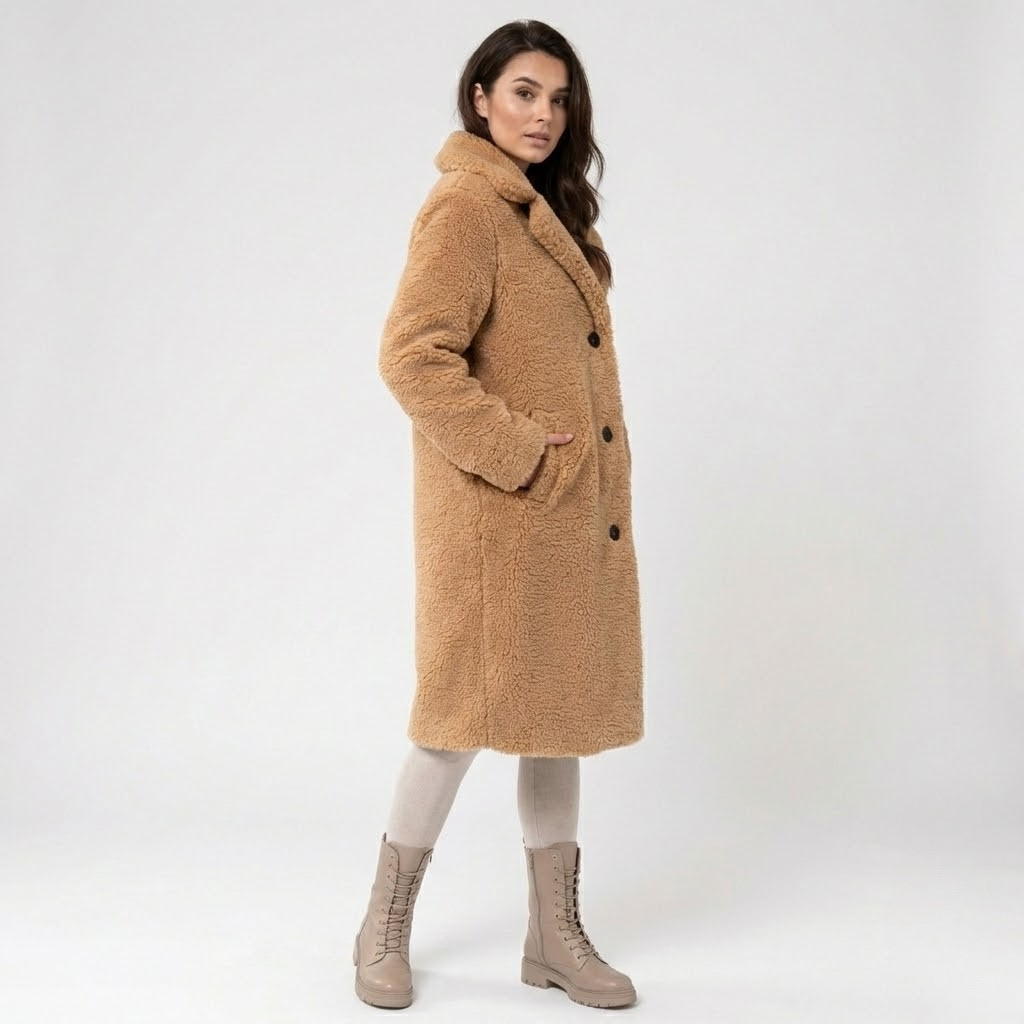 Casaco aconchegante em mistura de lã | Corte reto | Conforto elegante de inverno