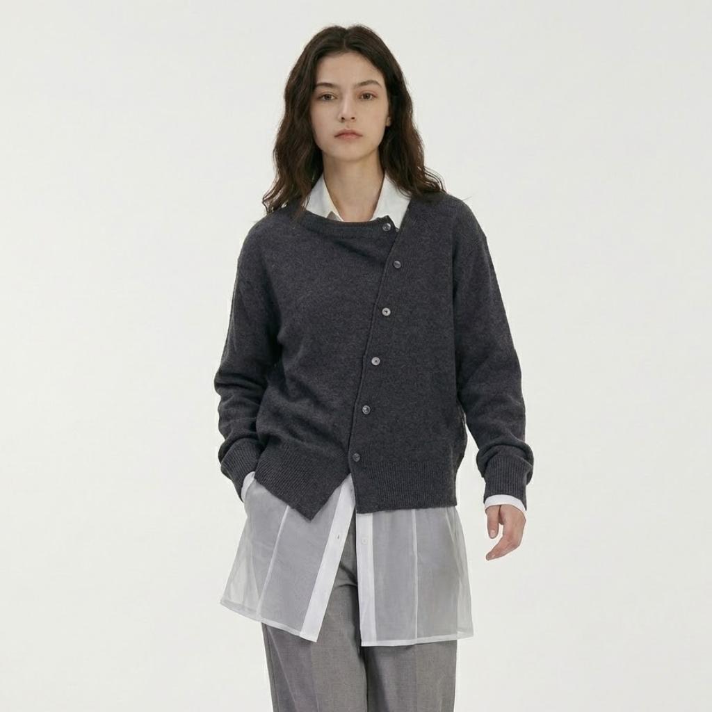 Cardigan em caxemira suave | Corte clássico | Botões delicados para uso diário