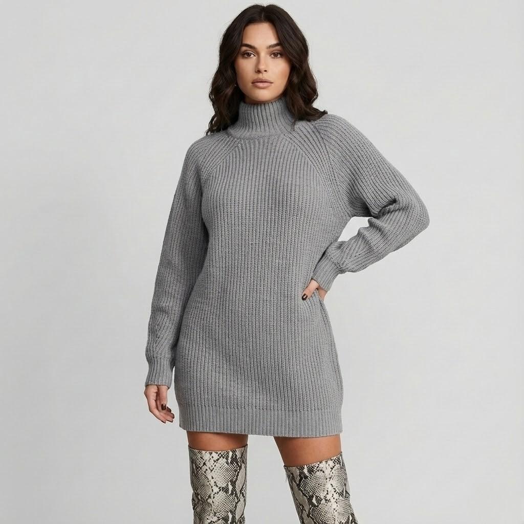 Camisola de malha em mistura de lã | Corte amplo | Gola alta envolvente