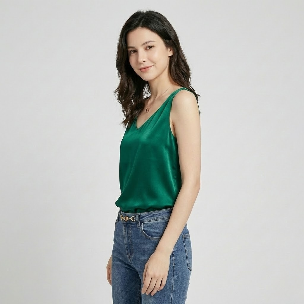 Camisola fluida com decote em V | Corte solto | Essencial elegante