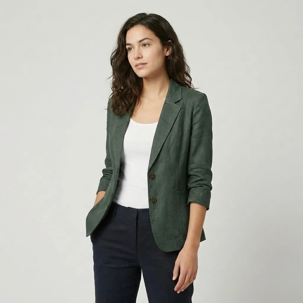 Blazer estruturado clássico em mistura de lã | Corte cintado | Elegância profissional