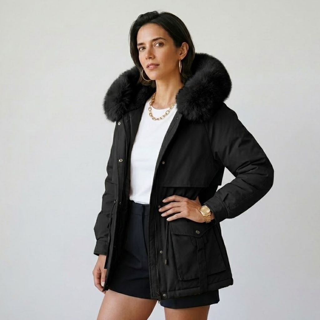 Parka Estruturada com Capuz Envolvente para Conforto Diário