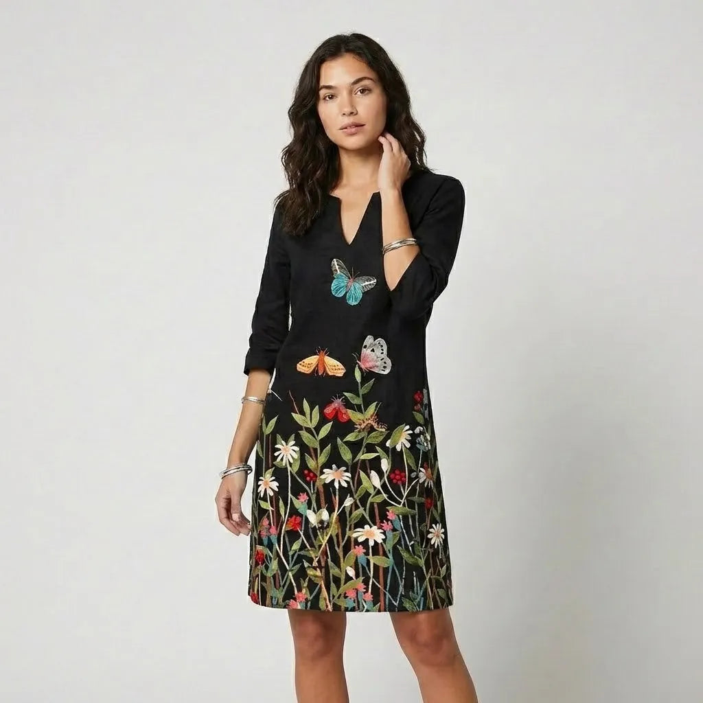 Vestido Midi Fluido | Estampado Degradê | Viscose
