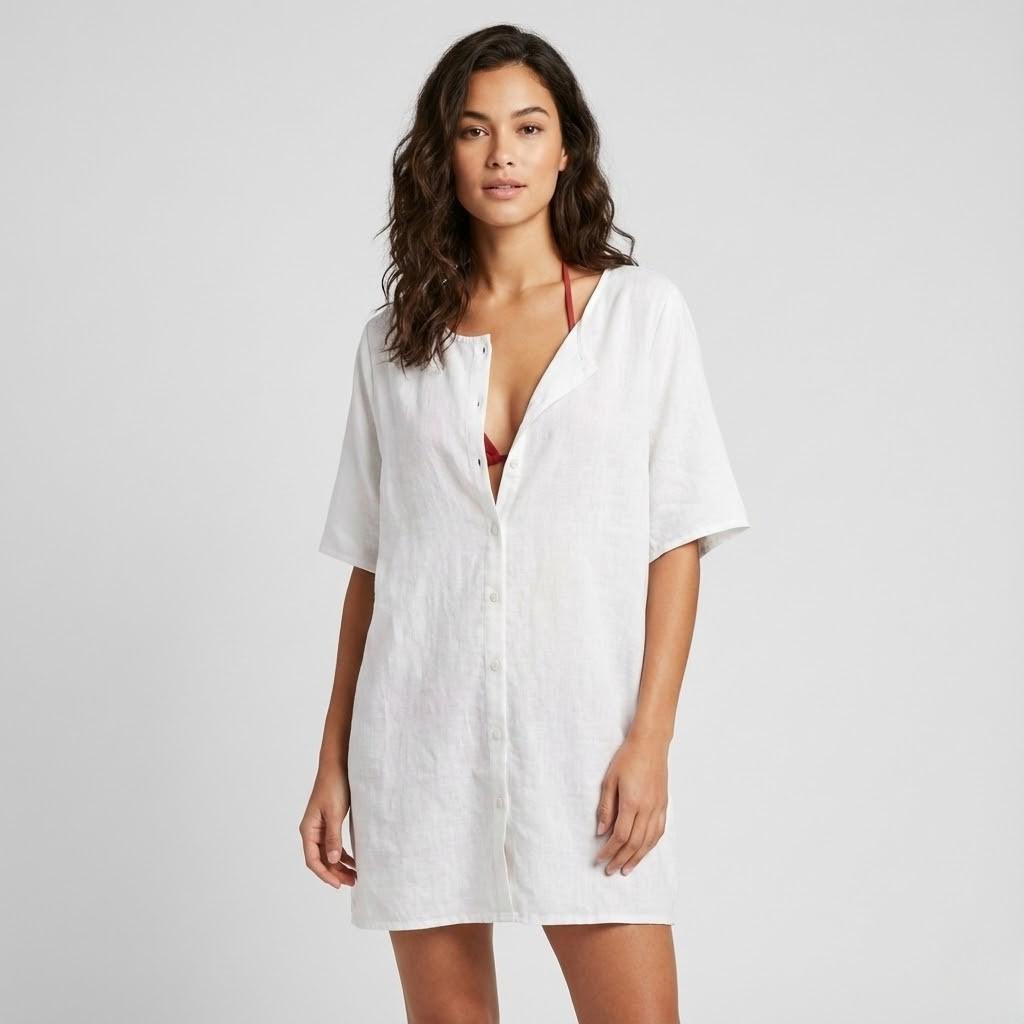 Túnica leve de inspiração natural | Corte solto fluido | Essencial de verão