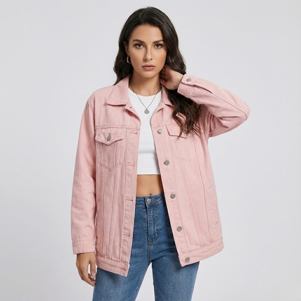 Casaco de ganga oversized em algodão | Corte largo | Estilo urbano descontraído