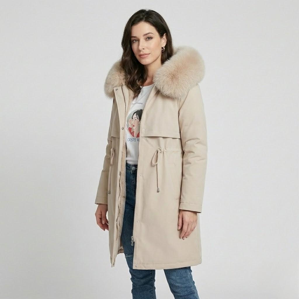 Parka acolchoada longa com capuz | Corte confortável | Estilo urbano de inverno