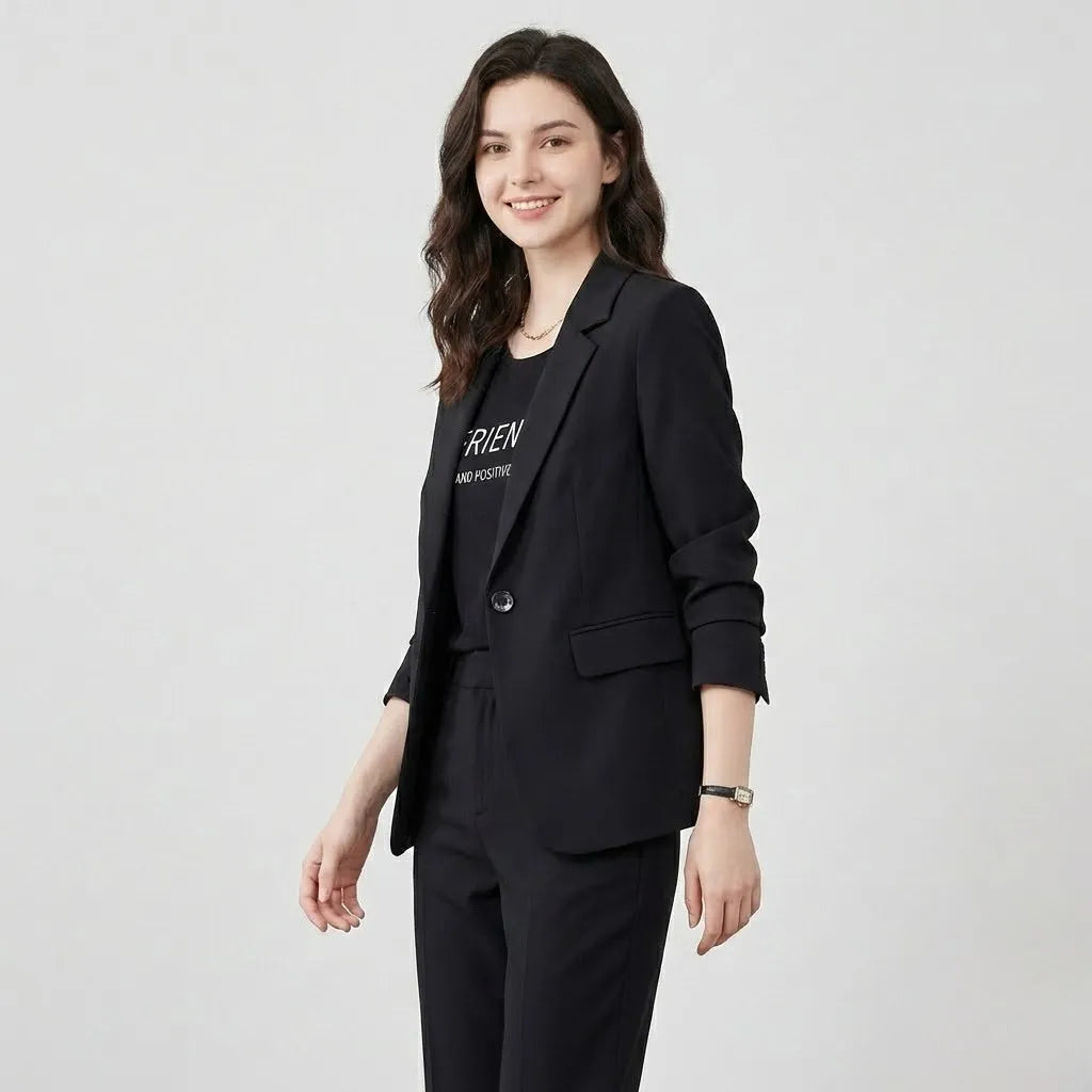 Blazer estruturado em mistura de viscose | Corte direito | Estilo urbano elegante