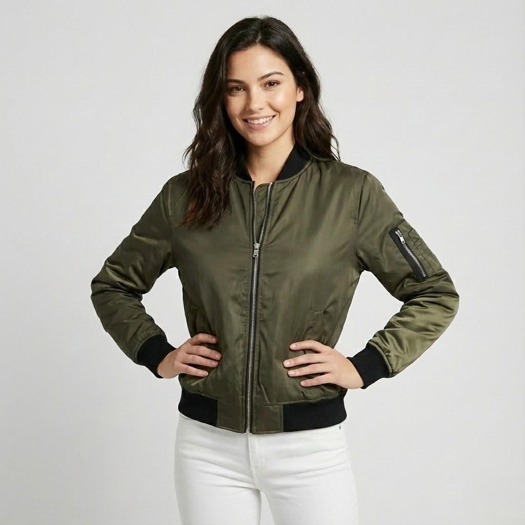 Casaco bomber leve de inspiração urbana | Corte clássico | Essencial de meia-estação