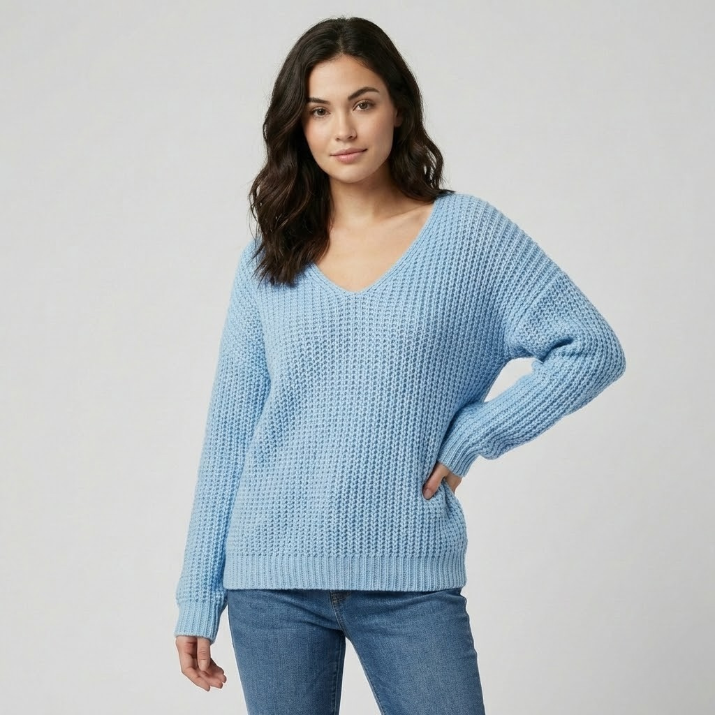 Camisola de malha macia com toque de caxemira | Corte descontraído | Conforto elegante do dia-a-dia