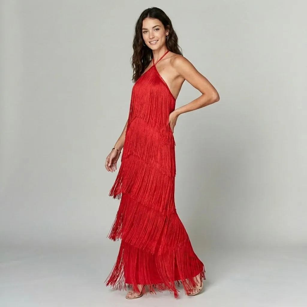 Vestido Midi Plissado | Decote Halter | Cetim